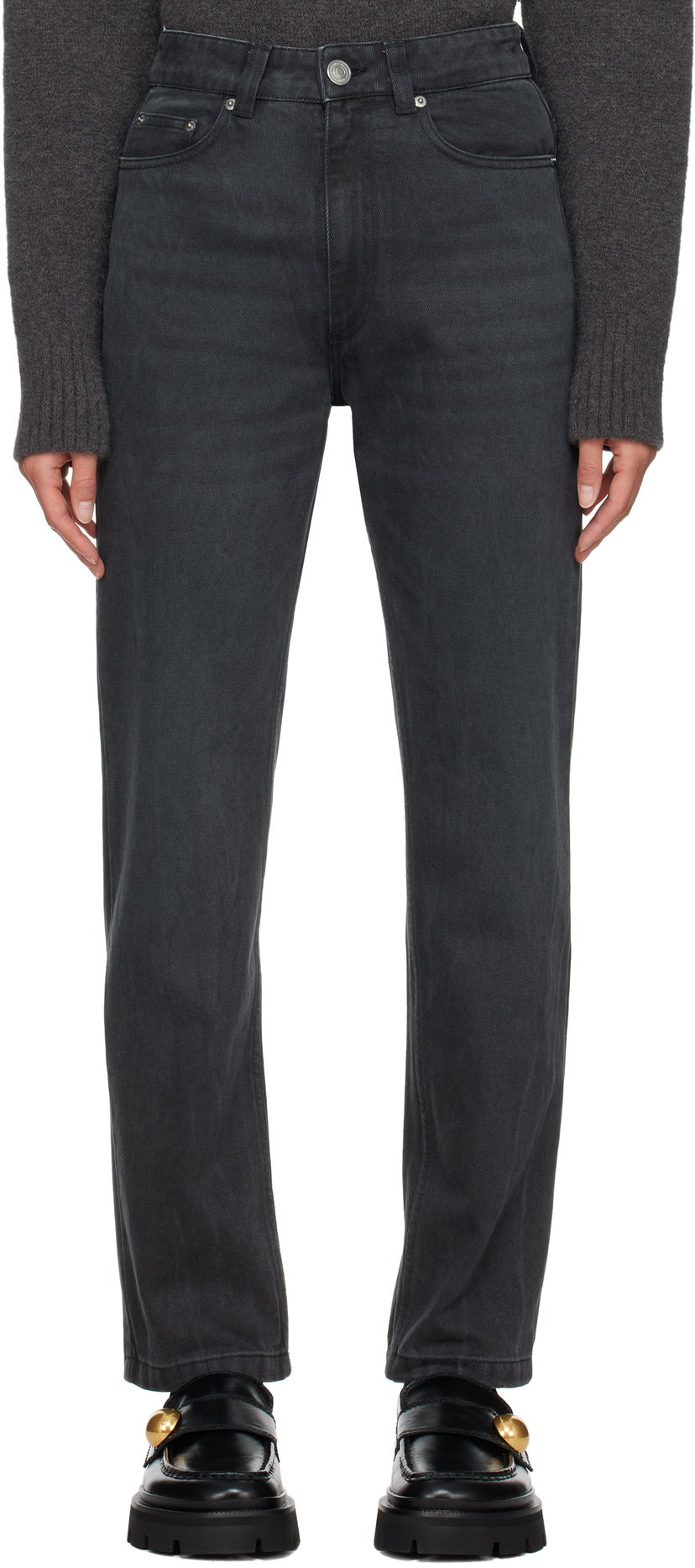 Jeans AMI Classic Fit Jeans Musta | FTR031.CO0037