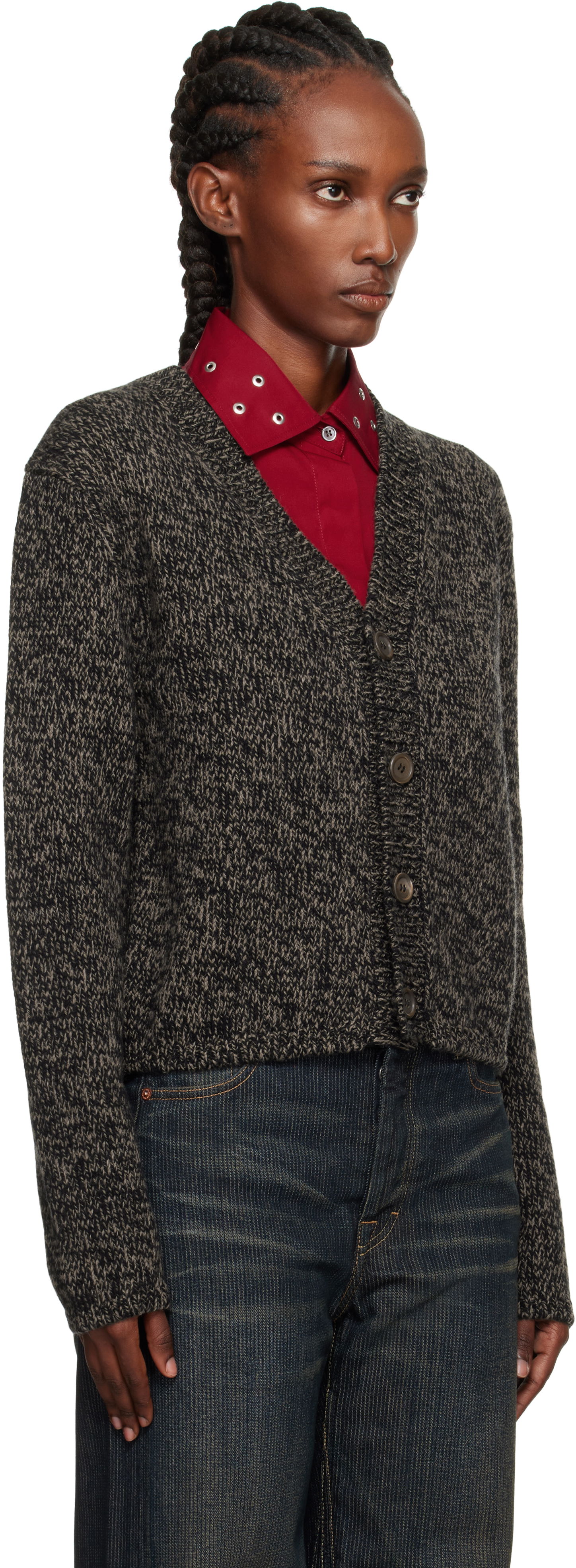 Villapaita OUR LEGACY Our Legacy Academy Knit Cardigan Harmaa | W4253AB, 1