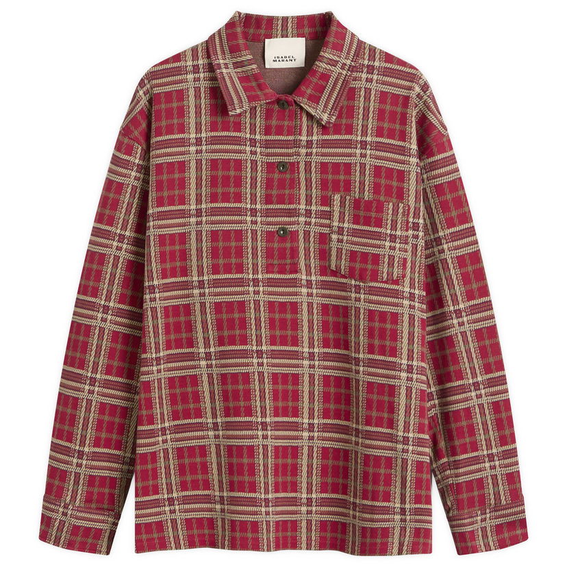 Paita ISABEL MARANT Isabel Marant Bruna Check Shirt, Size Medium Punainen | 25HCH0261FA-C4K01I-70RD