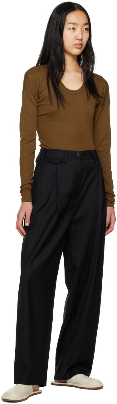 Housut TOTEME TOTEME Fluid Trousers Musta | 224-2005-244, 3