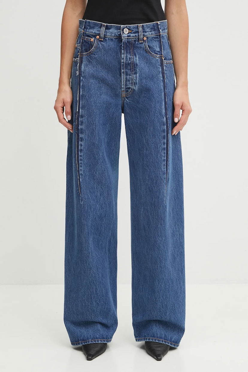 Jeans VETEMENTS VETEMENTS Cut Reconstructed High-Waisted Wide-Leg Jeans Sininen | UH76DP460MB3
