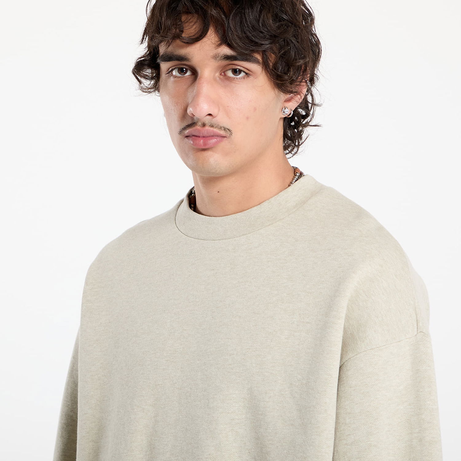 Huppari Fear of God Fear of God Essentials Classic Fit Fleece Crewneck Sweatshirt Beige | 192SP252042F-969, 1