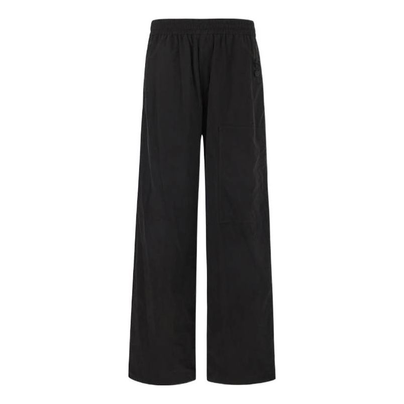 Verryttelyhousut Off-White Solid Color Elastic Waistband Straight-Leg Casual Pants Musta | OMCA238F22FAB0021000