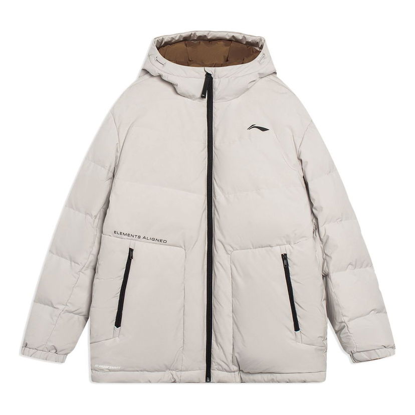 Puffer takki Li-Ning Lifestyle Puffer Jacket Beige | AYMS013-3