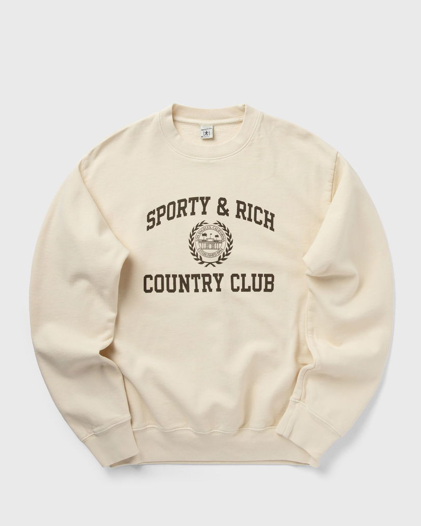 Huppari Sporty & Rich Varsity Crest Crewneck Sweatshirt Beige | ST071511218CR01
