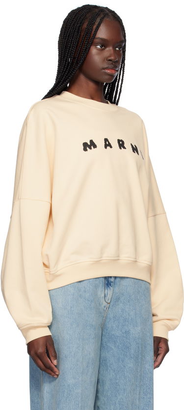 Huppari Marni Marni Crewneck Sweatshirt Beige | FLJE0185P7 USCX43, 1