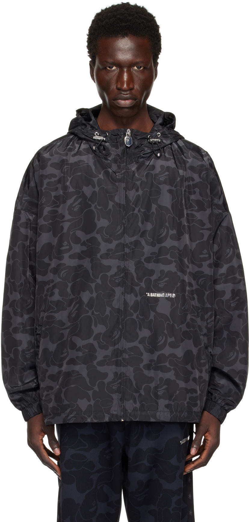 Tuulitakki BAPE Hooded Camo Print Jacket Musta | 0ZXLJMX40301NBKX