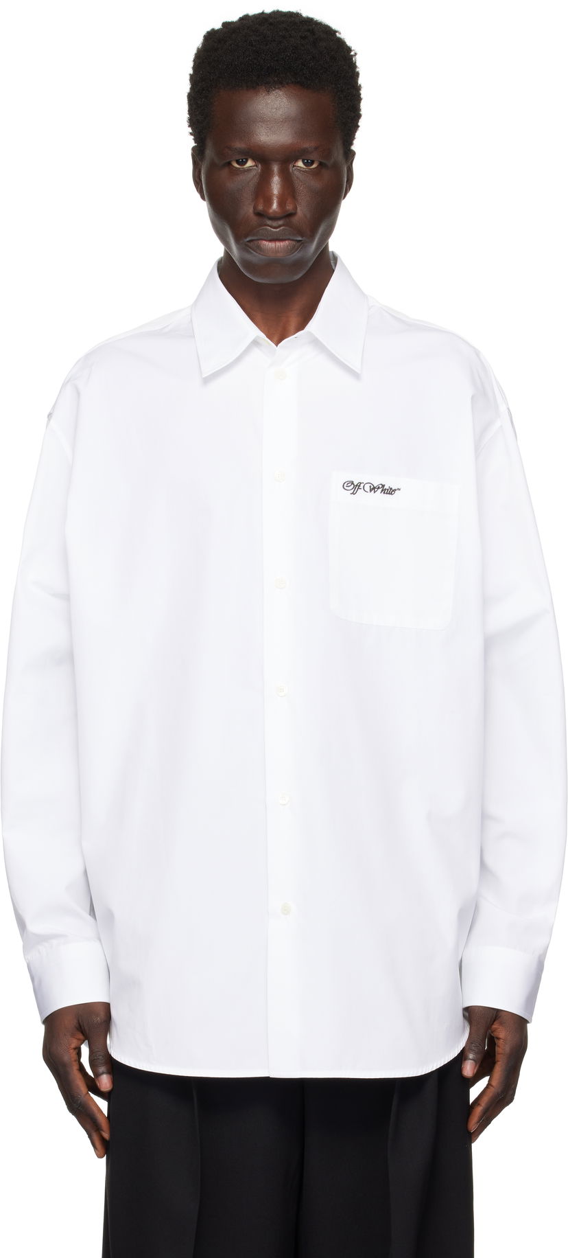 Paita Off-White Oversized Popeline Shirt Valkoinen | OMGE004F24FAB0010110