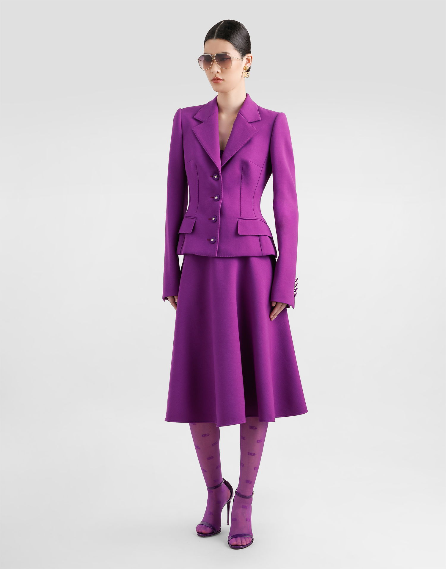 Takki Dolce & Gabbana Dolce & Gabbana Double Crepe Fitted Blazer Violetti | F27DSTGDC9HF0571, 1