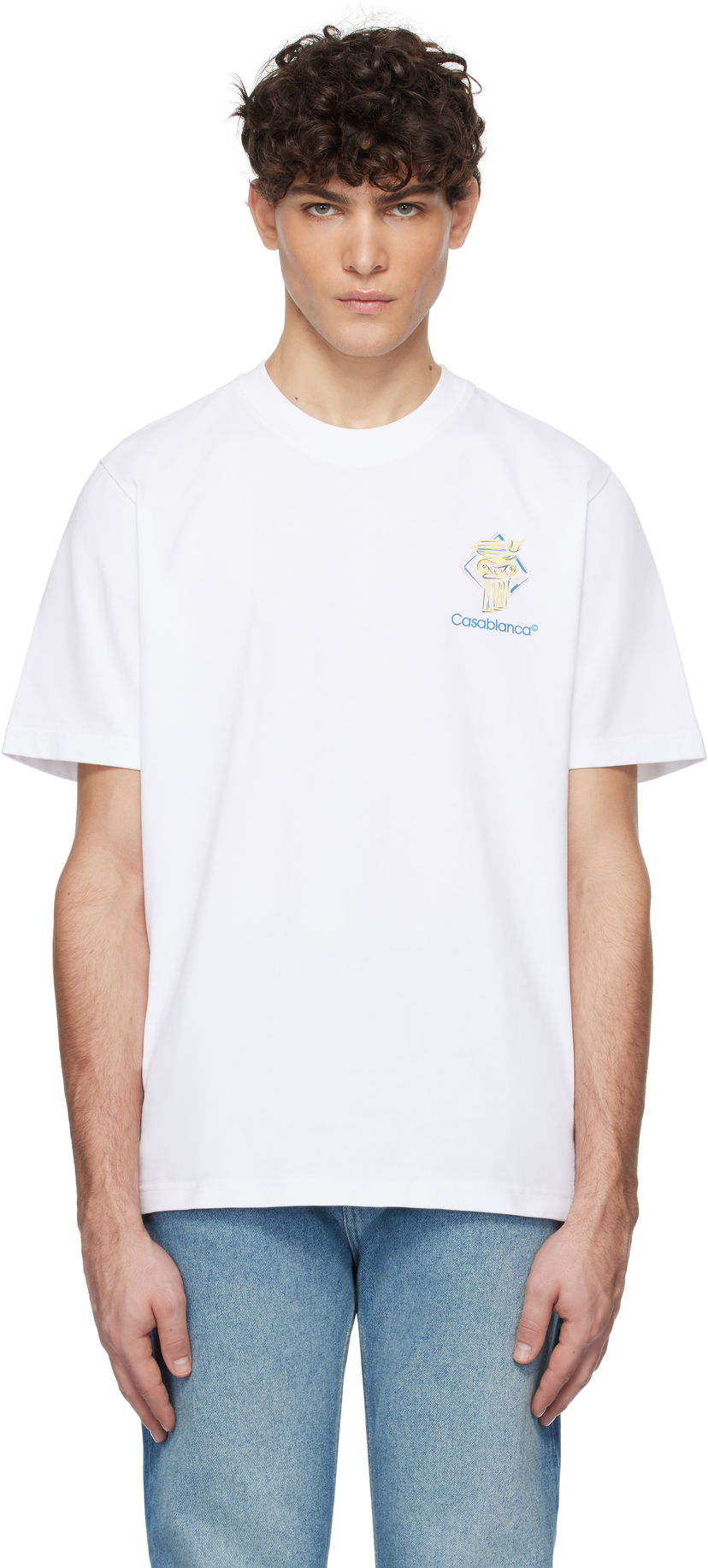 T-paita Casablanca Diamond Column Graphic T-Shirt Valkoinen | MPS25-JTS-001-04