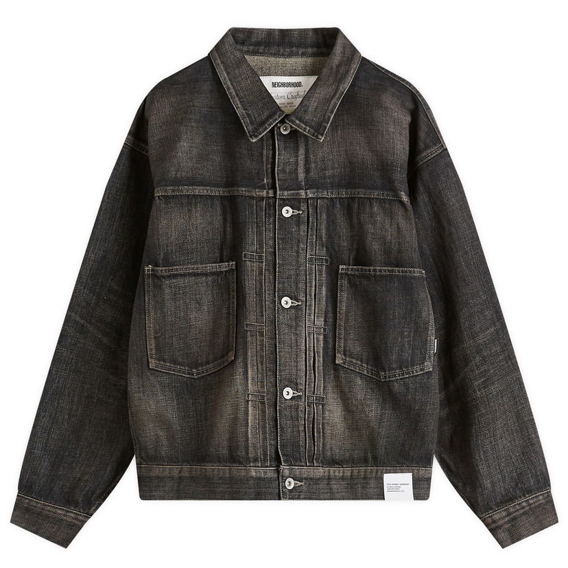 Takki Neighborhood Neighborhood Washed Denim Type-2 Jacket, Size Large Musta | 251XBNH-JKM02-BLK