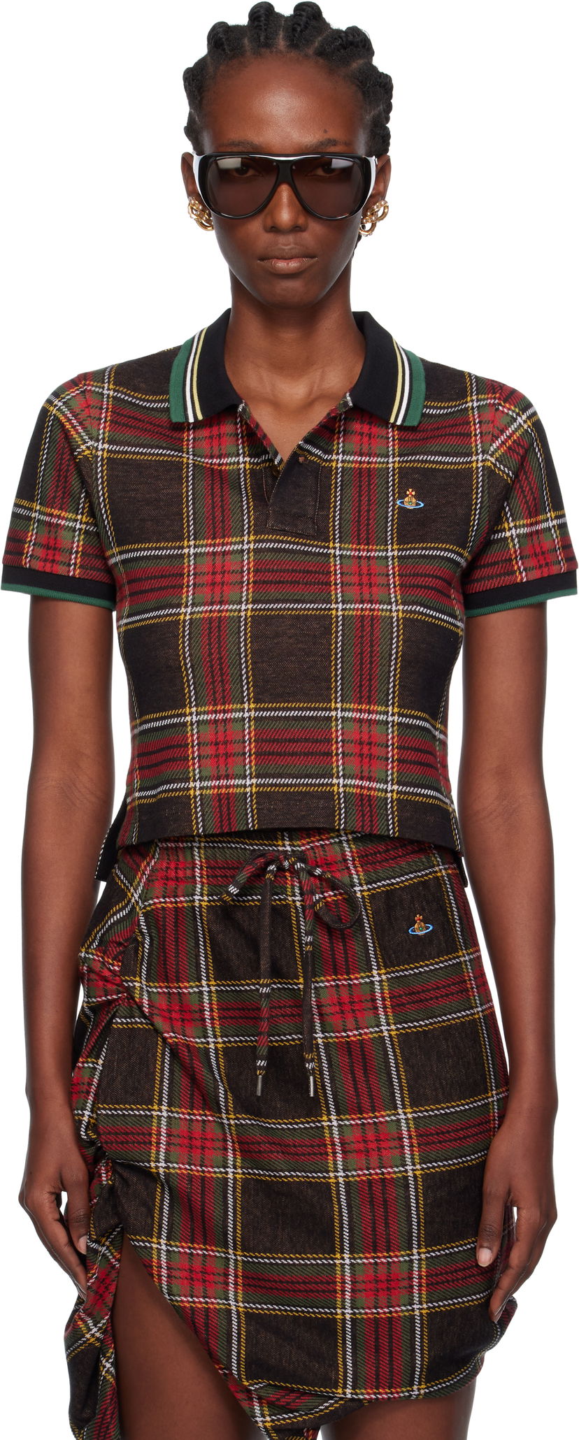 Poolopaita Vivienne Westwood Vivienne Westwood Classic Cropped Plaid Polo Monivärinen | 1H010003-J009T-