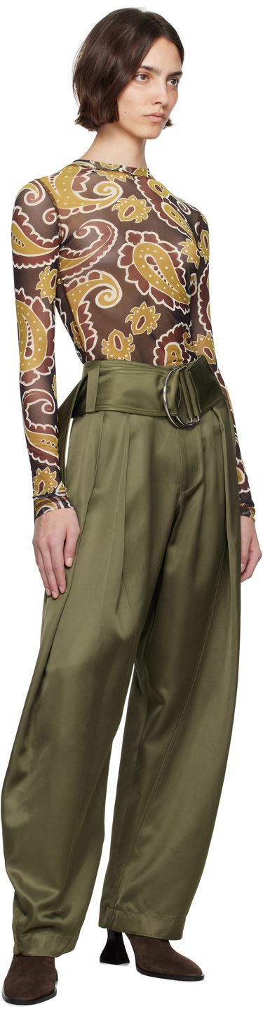 T-paita JW Anderson JW Anderson Paisley Mesh Long Sleeve T-Shirt Ruskea | JO0138-PG1788, 4