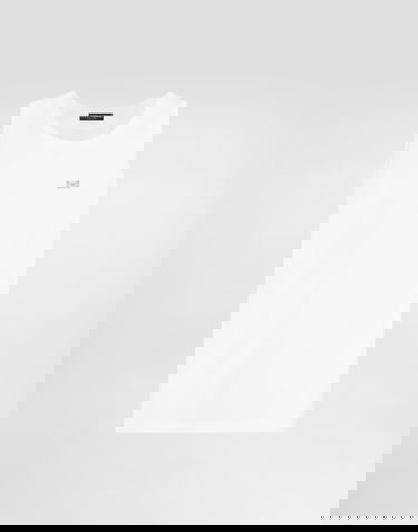 Tankkitoppi Dolce & Gabbana Dolce & Gabbana Oversize Cotton Singlet With Metal Tag Valkoinen | G8QJ5TG7N7AW0800, 0