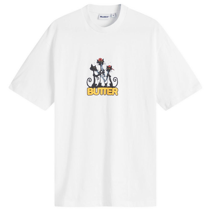 T-paita Butter Goods White Graphic T-Shirt Size Large Valkoinen | BGQ4240260-WHT