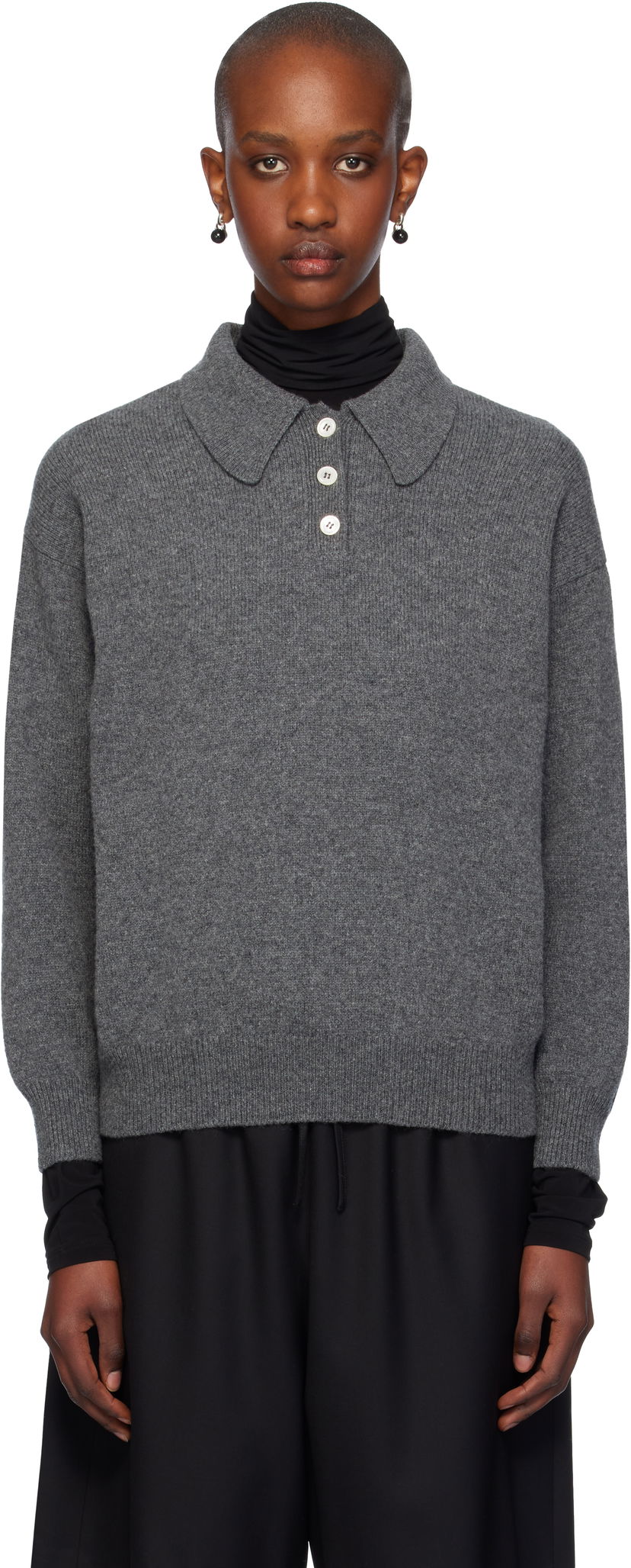 Villapaita &Daughter Wool Polo Sweater Harmaa | HKN03893