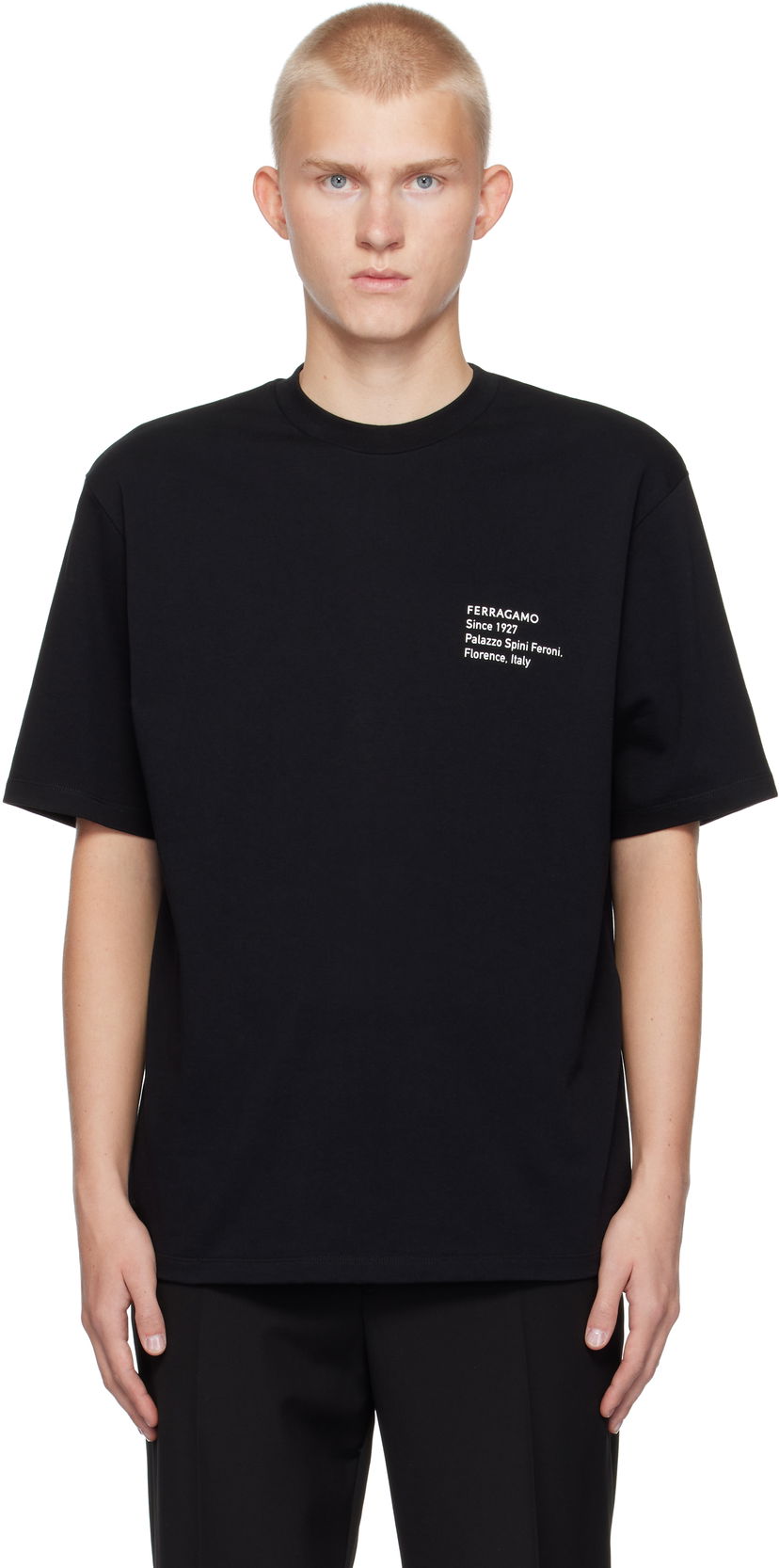T-paita FERRAGAMO Ferragamo Printed T-Shirt Musta | 777888