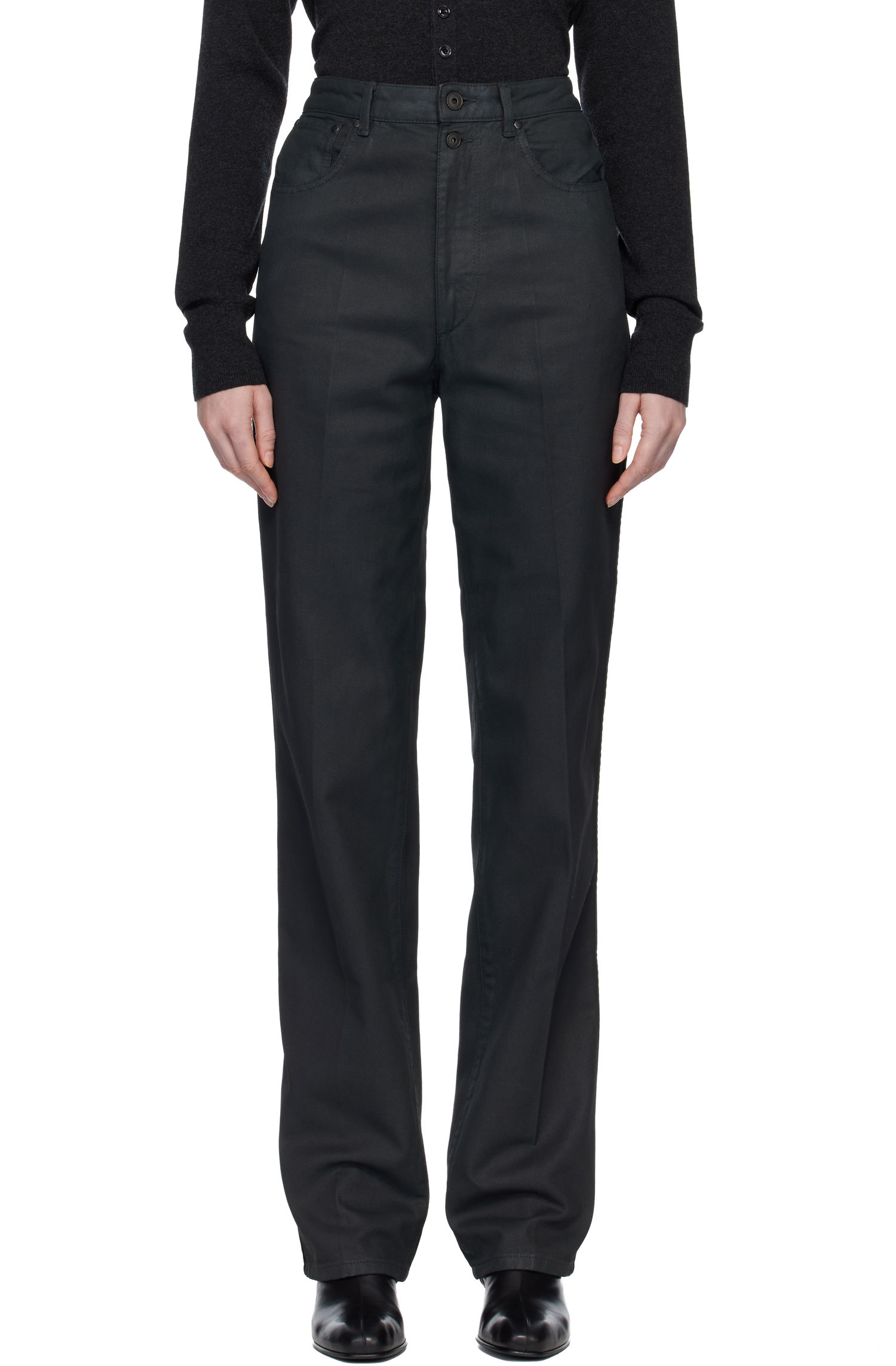 Jeans LEMAIRE High Waisted Straight Jeans Musta | PA1229 LD1059, 0