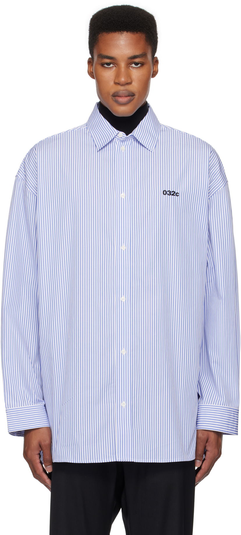 Paita 032C Oversized Stripe Shirt Sininen | F24-URW-1304-350