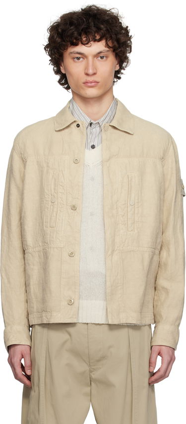 Takit Stone Island Stone Island Diagonal Linen Overshirt Beige | K1S15 1200010 S00F8, 0