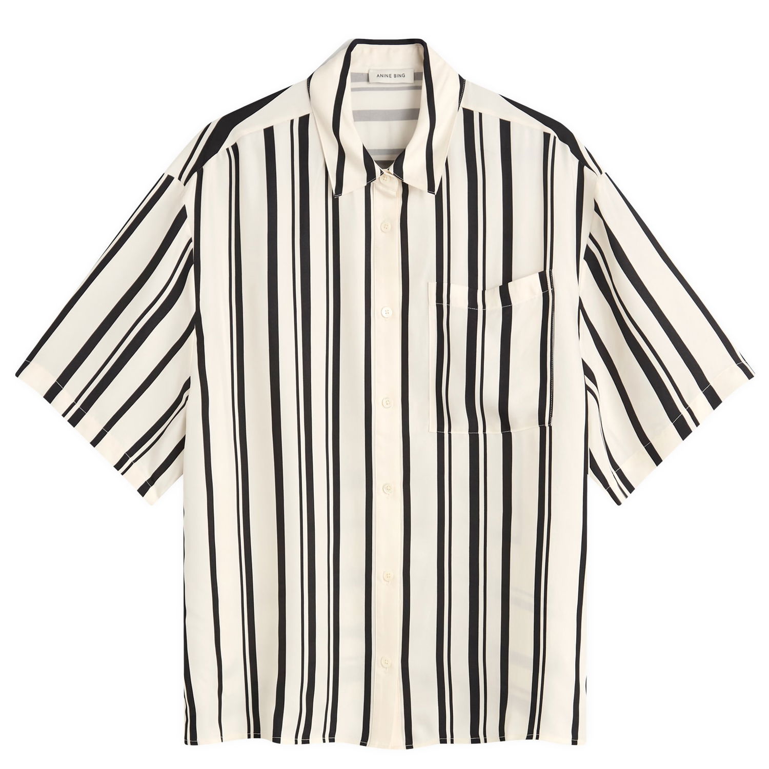 Paita Anine Bing Anine Bing Coco Short Sleeve Stripe Shirt, Size Large Monivärinen | A-07-11268-MTL95, 1