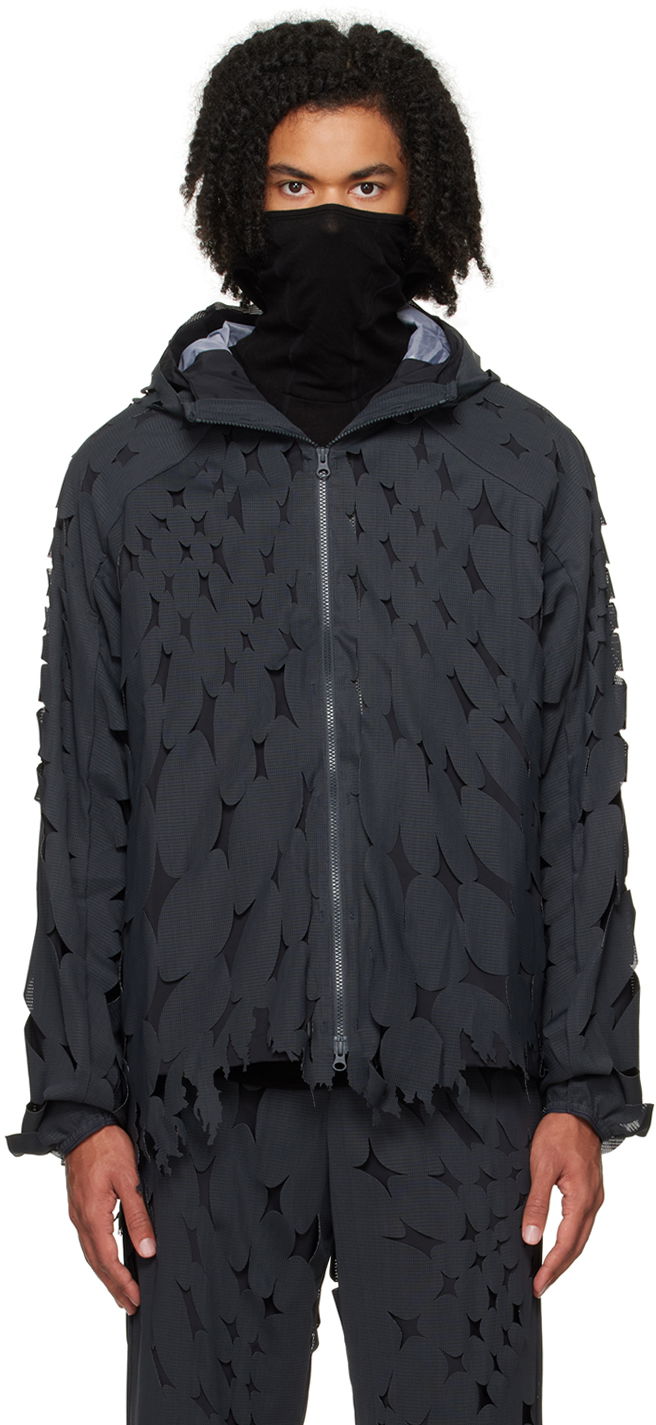 Tuulitakki Post Archive Faction (PAF) Cutout Double Zip-Up Hoodie Musta | 5.1 OTL-B