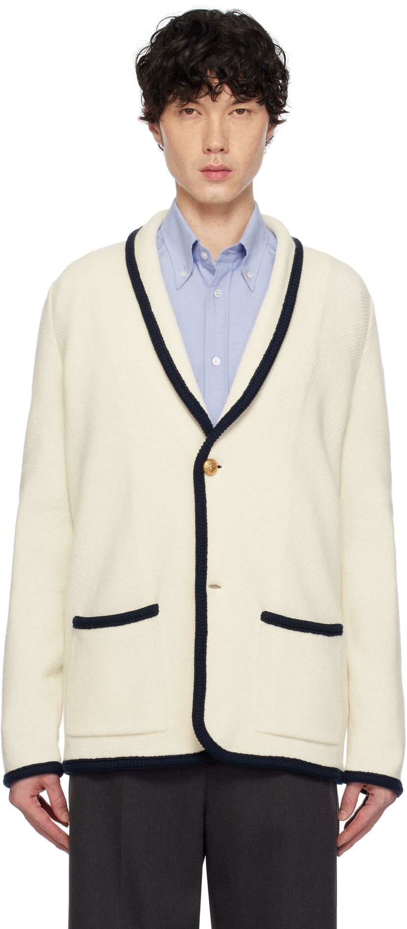 Villapaita Valentino Valentino Single-Breasted Wool & Cotton Cardigan Valkoinen | 6V3KE02TAR2