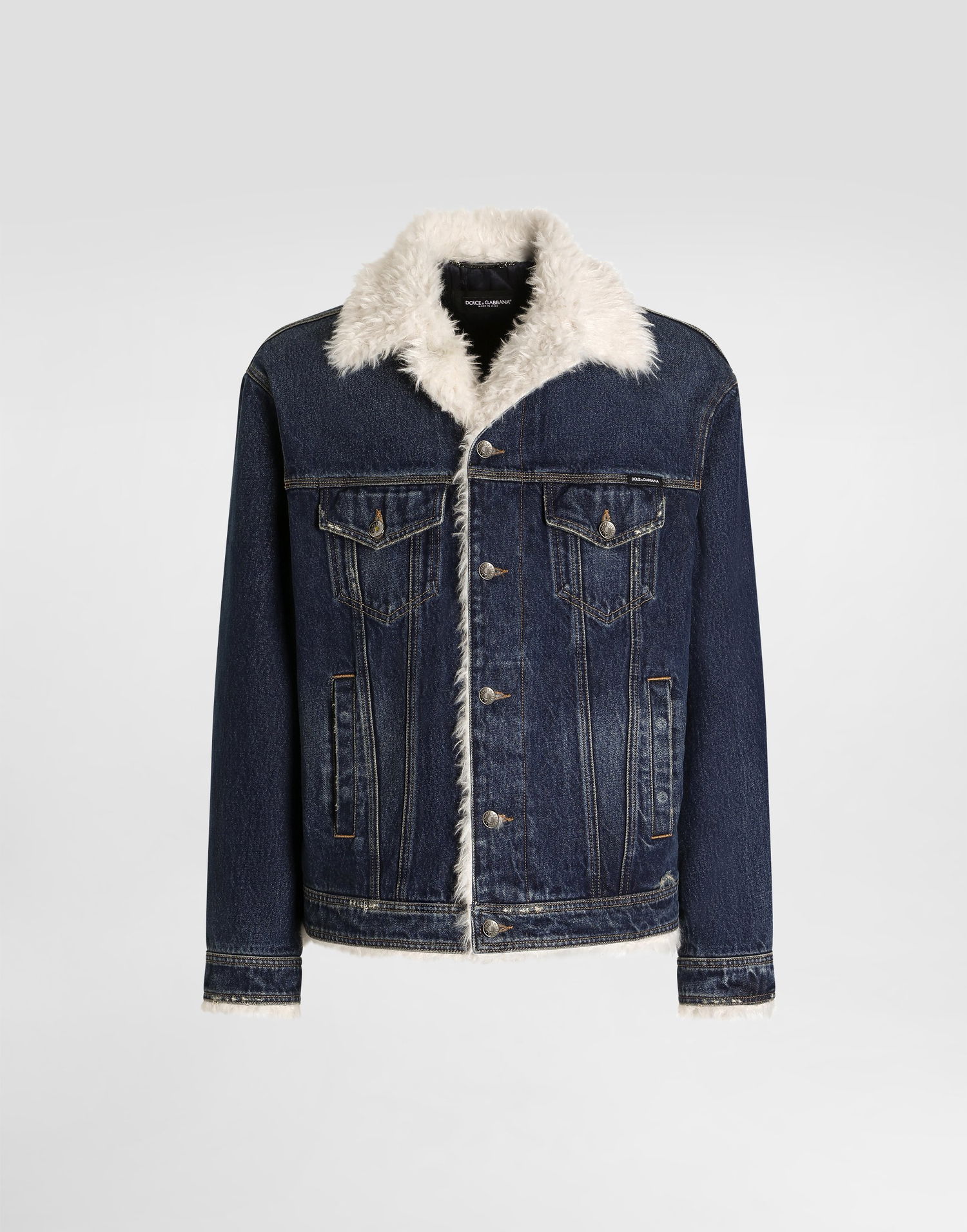 Takki Dolce & Gabbana Dolce & Gabbana Shearling Lined Denim Jacket Sininen | G9BMFDG8NH3S9001, 0