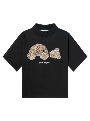 T-paita Palm Angels Cropped Leopard Bear Tee Musta | PWAA020S22JER0021060