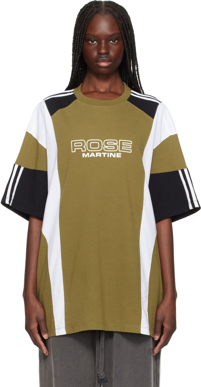 T-paita Martine Rose Martine Rose Oversized Panelled T-Shirt Vihreä | 630JE01411D