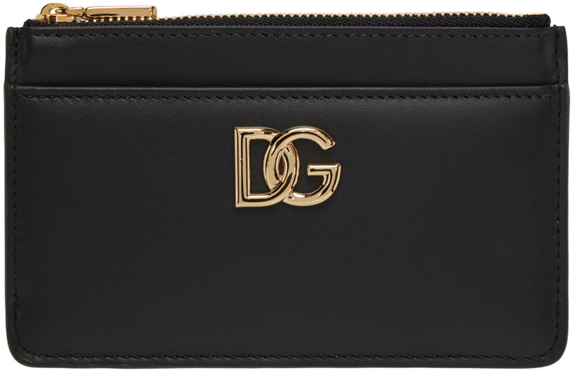 Lompakko Dolce & Gabbana Black Embossed Card Holder Musta | BI1261AW576
