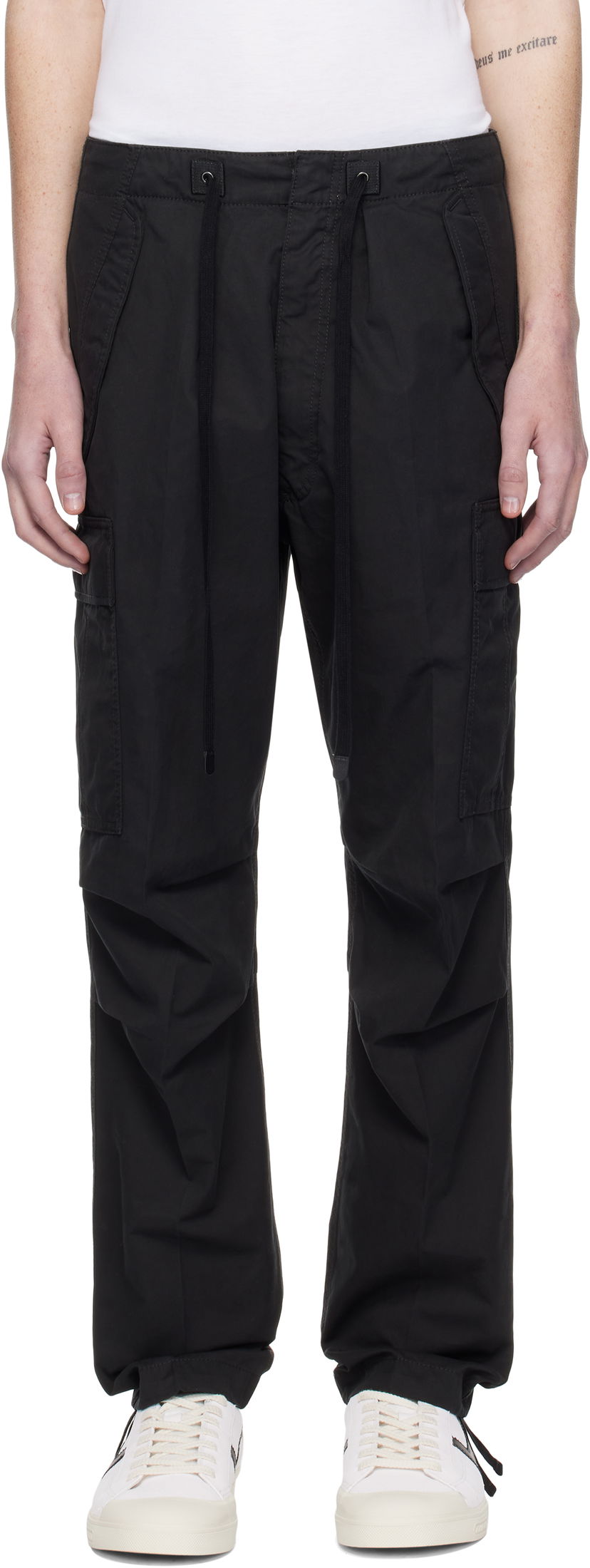 Cargo housut Tom Ford Tom Ford Enzyme Twill Cargo Pants Musta | SCC001-FMC054F23