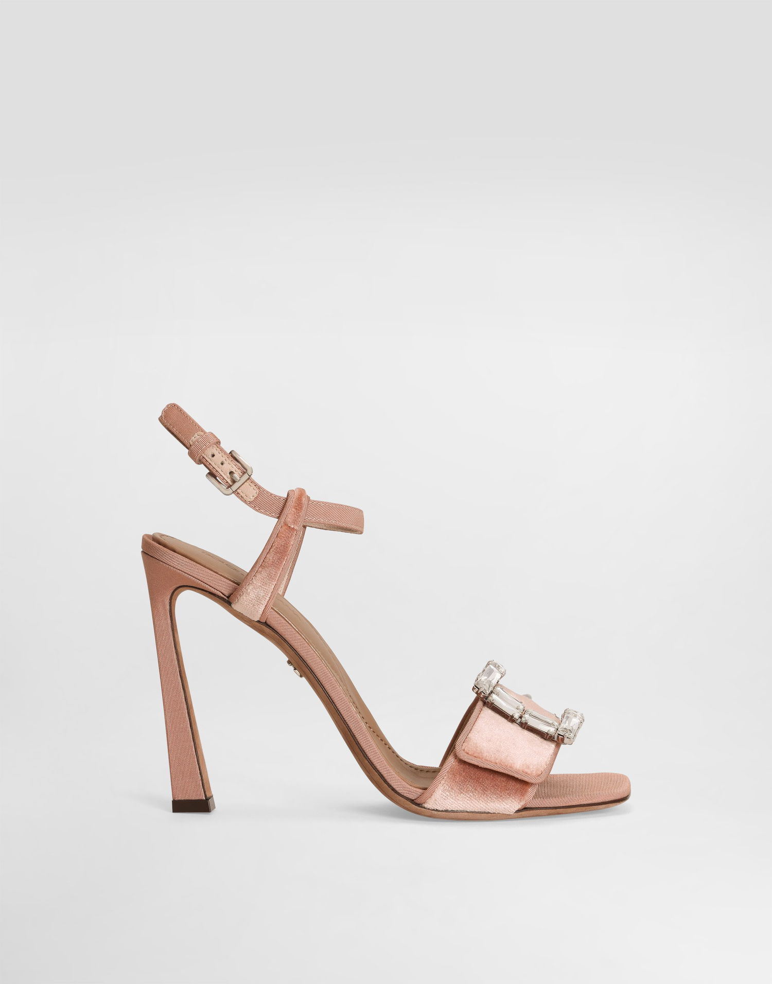 Asusteet Dolce & Gabbana Dolce & Gabbana Velvet Sandals With Crystal Buckle Vaaleanpunainen | CR1792A9S2089077, 0