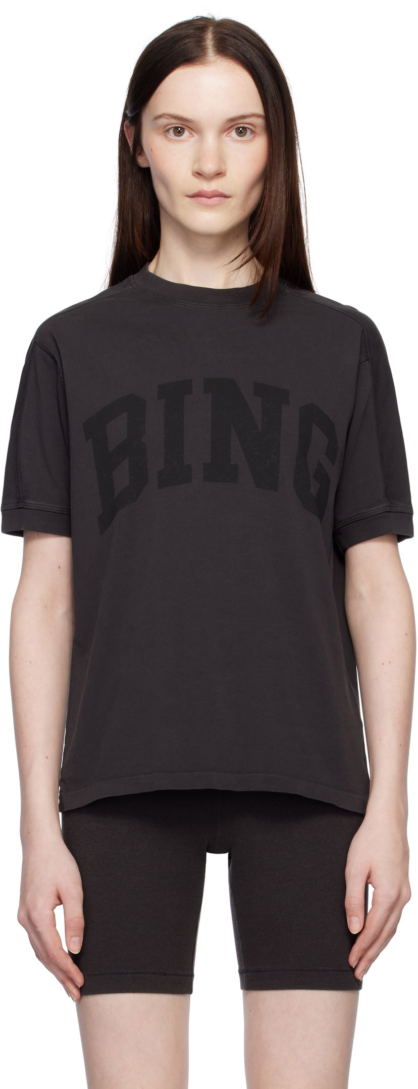 T-paita Anine Bing Jaylin T-shirt with Logo Harmaa | A-08-10527-WBL25