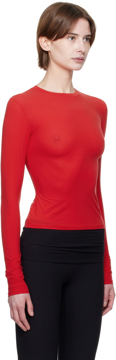 T-paita SKIMS SKIMS Fits Everybody Long Sleeve T-Shirt Punainen | TP-LST-9049, 1