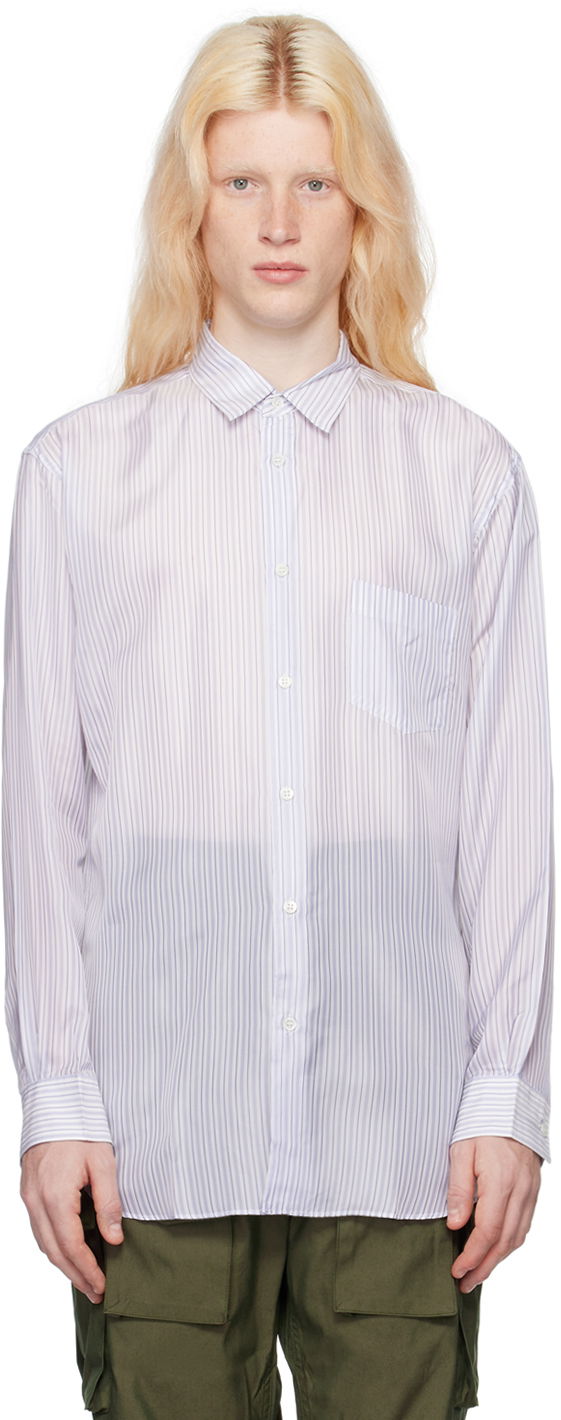 Paita Comme des Garçons Striped Shirt Valkoinen | FZ-B142-051