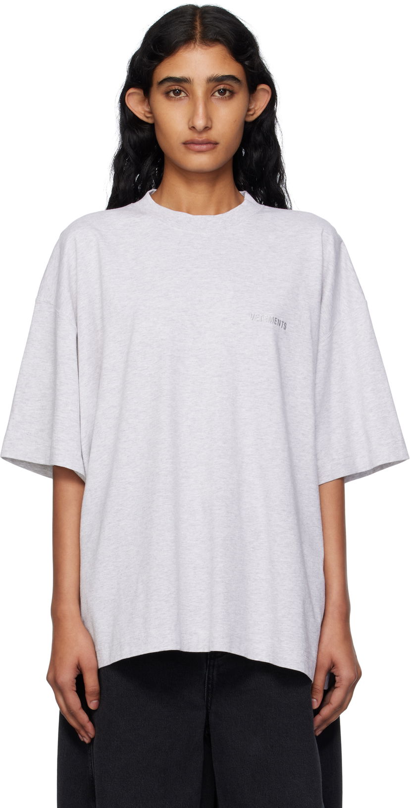 T-paita VETEMENTS Vetements Logo Regular Fit T-Shirt Harmaa | UH76TR100G