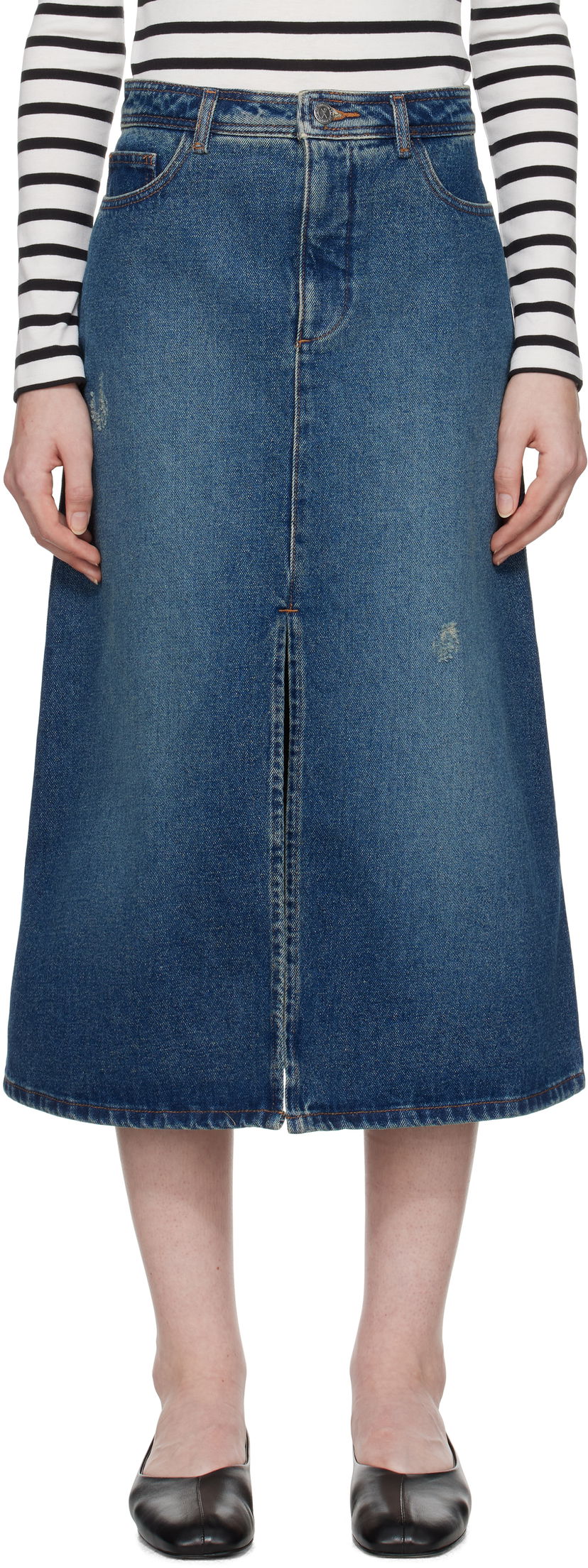 Hame A.P.C. Denim Midi Skirt Sininen | COHFC-F06423