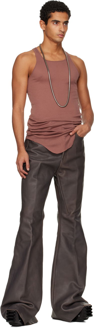 Tankkitoppi Rick Owens Concordians Basic Rib Tank Top Ruskea | RU02E1150 MR, 3