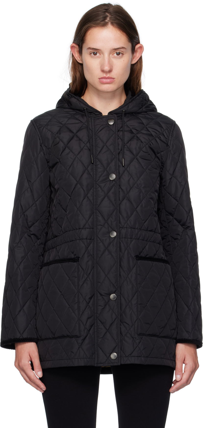 Takit Burberry Burberry Quilted Nylon Hooded Coat Musta | 8113825