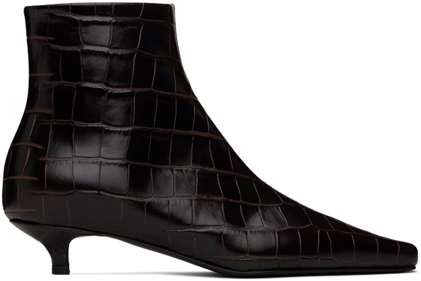 Tennarit ja kengät TOTEME TOTEME 'The Slim' Kitten Heel Ankle Boots Ruskea | 241-WAS940-LE0023