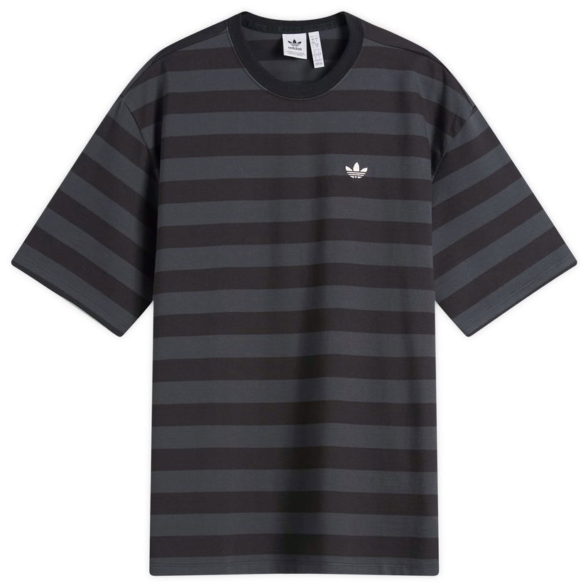 T-paita adidas Originals Women's Striped Short Sleeve T-Shirt, Size X-Small Musta | KF2321