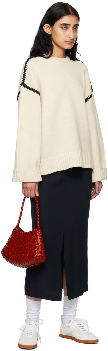Villapaita TOTEME Embroidered Sweater Valkoinen | 241-WRT1025-YA0004, 3