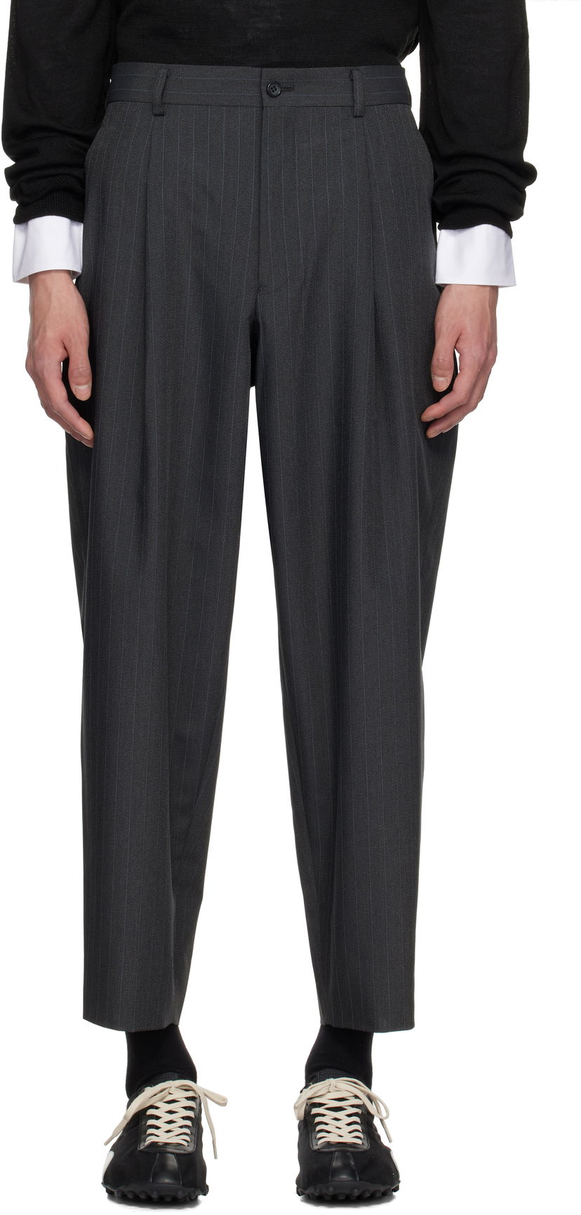 Housut Comme des Garçons Homme Deux Pinstripe Trousers Harmaa | DO-P022-051