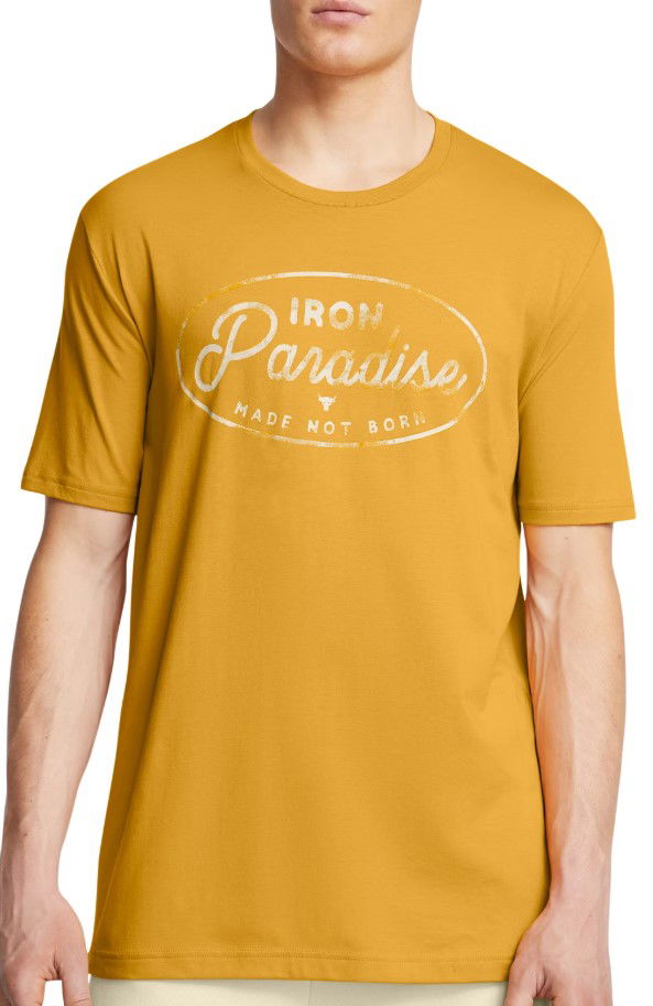 T-paita Under Armour Project Rock Made Not Born T-Shirt Keltainen | 1386910-711