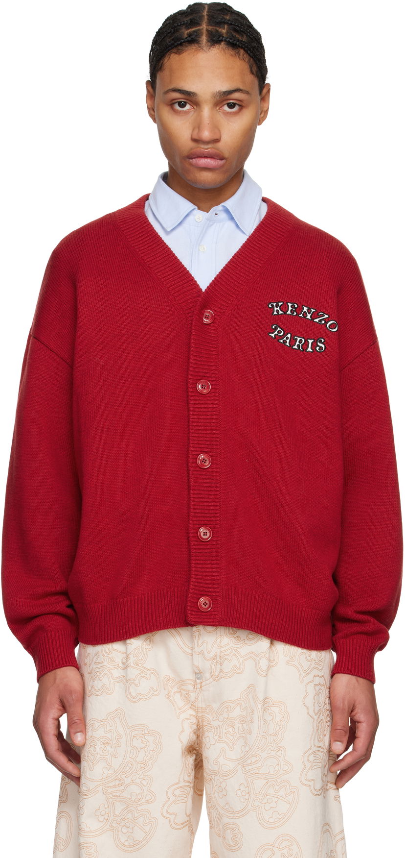 Villapaita KENZO VERDY Edition Embroidered Logo Cardigan Punainen | FF58CA7133CK