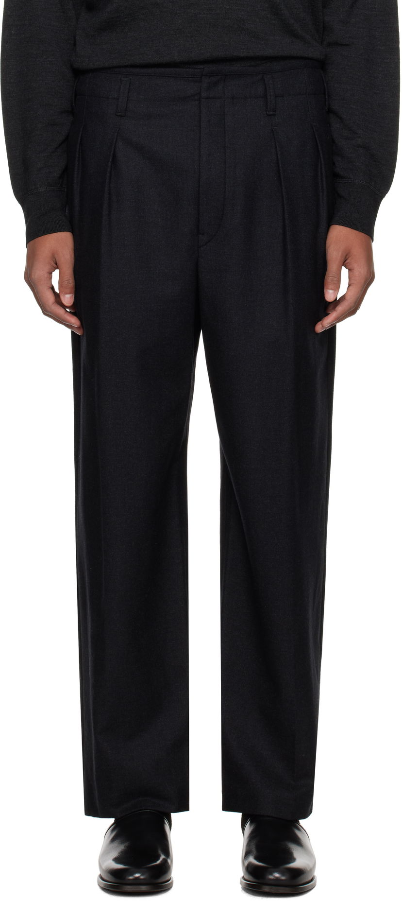 Housut LEMAIRE Lemaire Pleated Trousers Musta | PA1130 LF1158