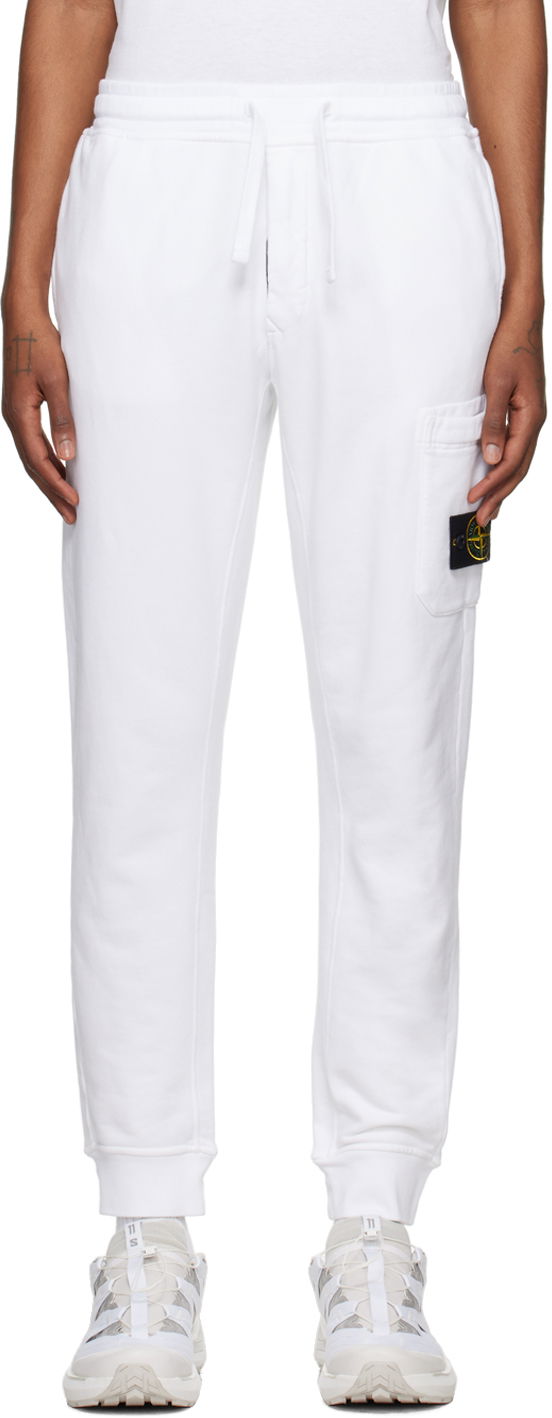 Verryttelyhousut Stone Island Patch Sweatpants Valkoinen | 801564551