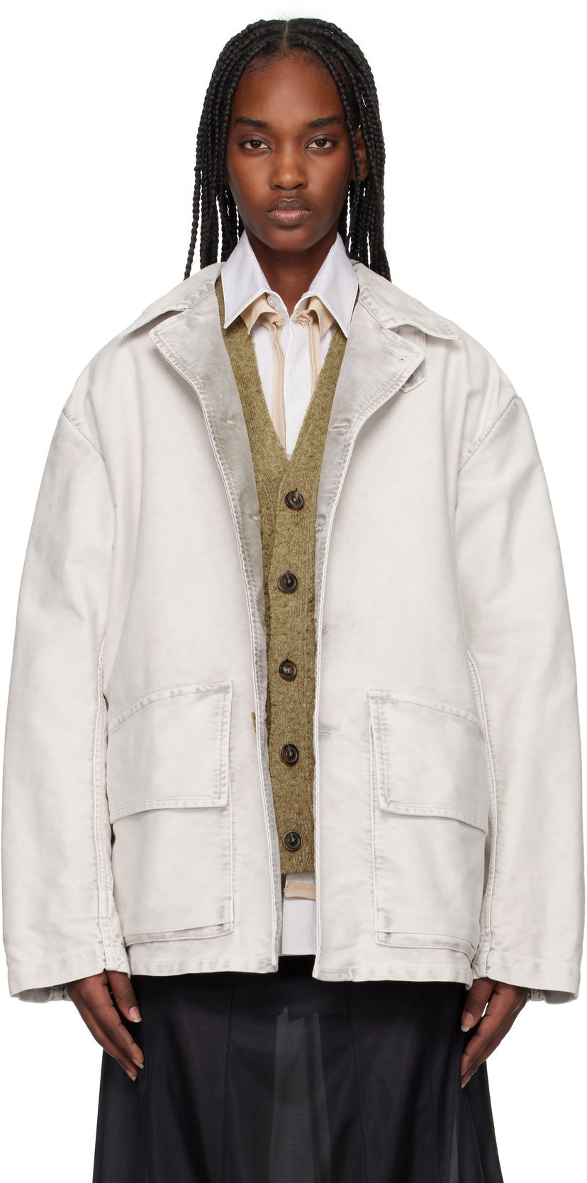 Takki Maison Margiela Maison Margiela Sports Jacket Valkoinen | S50AM0638 S76543