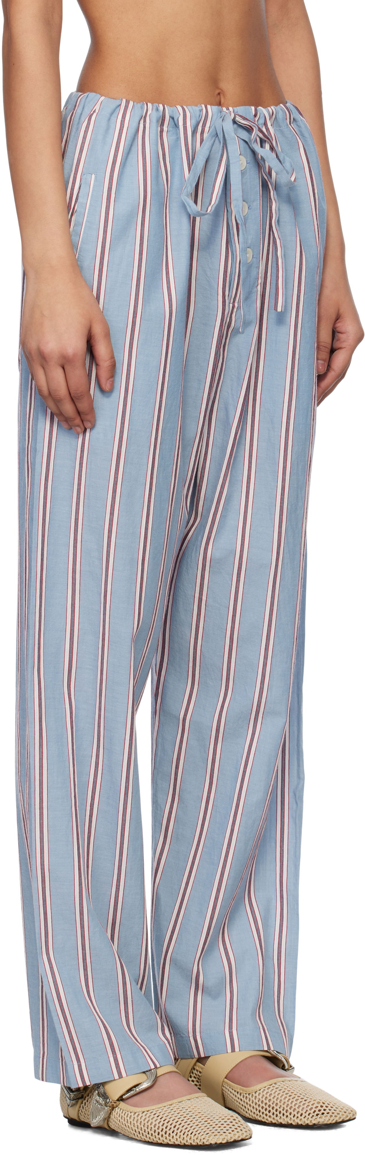 Housut Bode Bode Regatta Stripe Pyjama Pants Sininen | MRS25BT067, 1